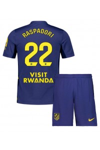 Atletico Madrid Giacomo Raspadori #22 Jalkapallovaatteet Lasten Vieraspeliasu 2025-26 Lyhythihainen (+ Lyhyet housut)
